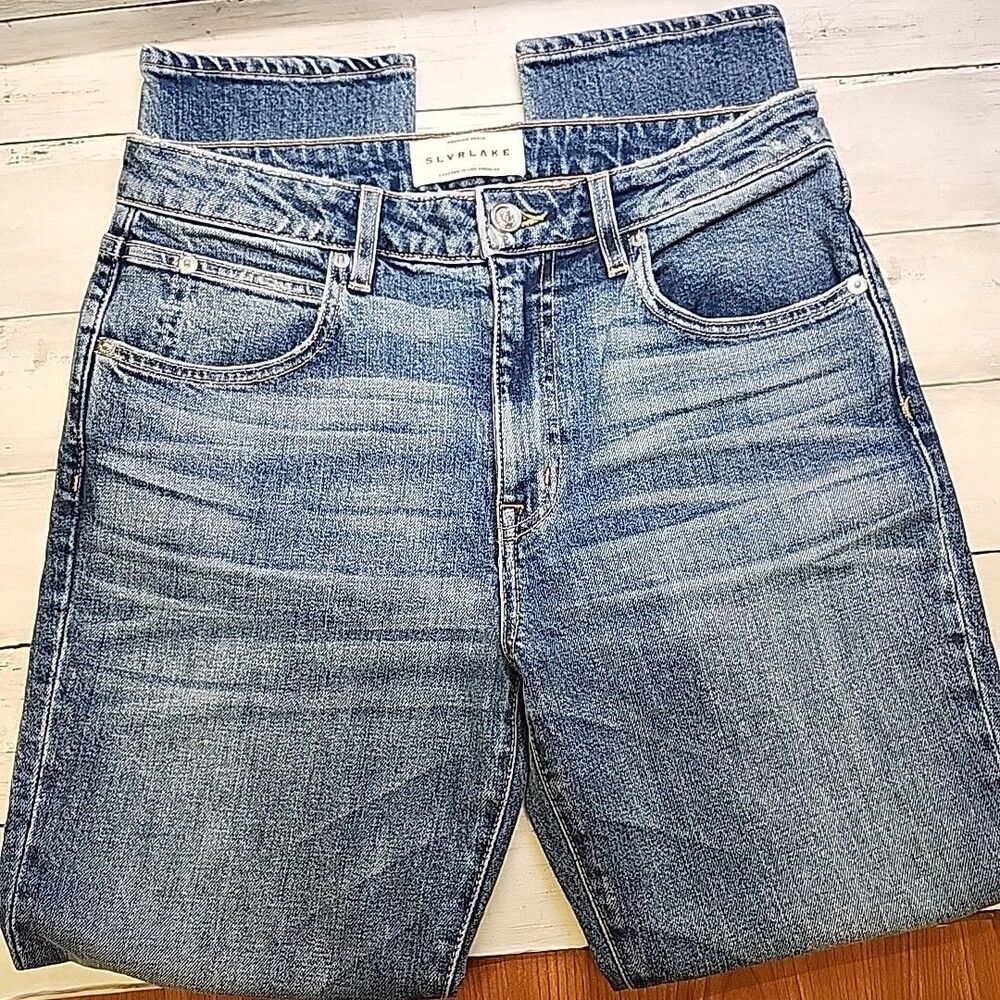 SLVRLAKE Beatnik Ankle Jeans High Rise Medium Wash Tapered Leg Sz 29